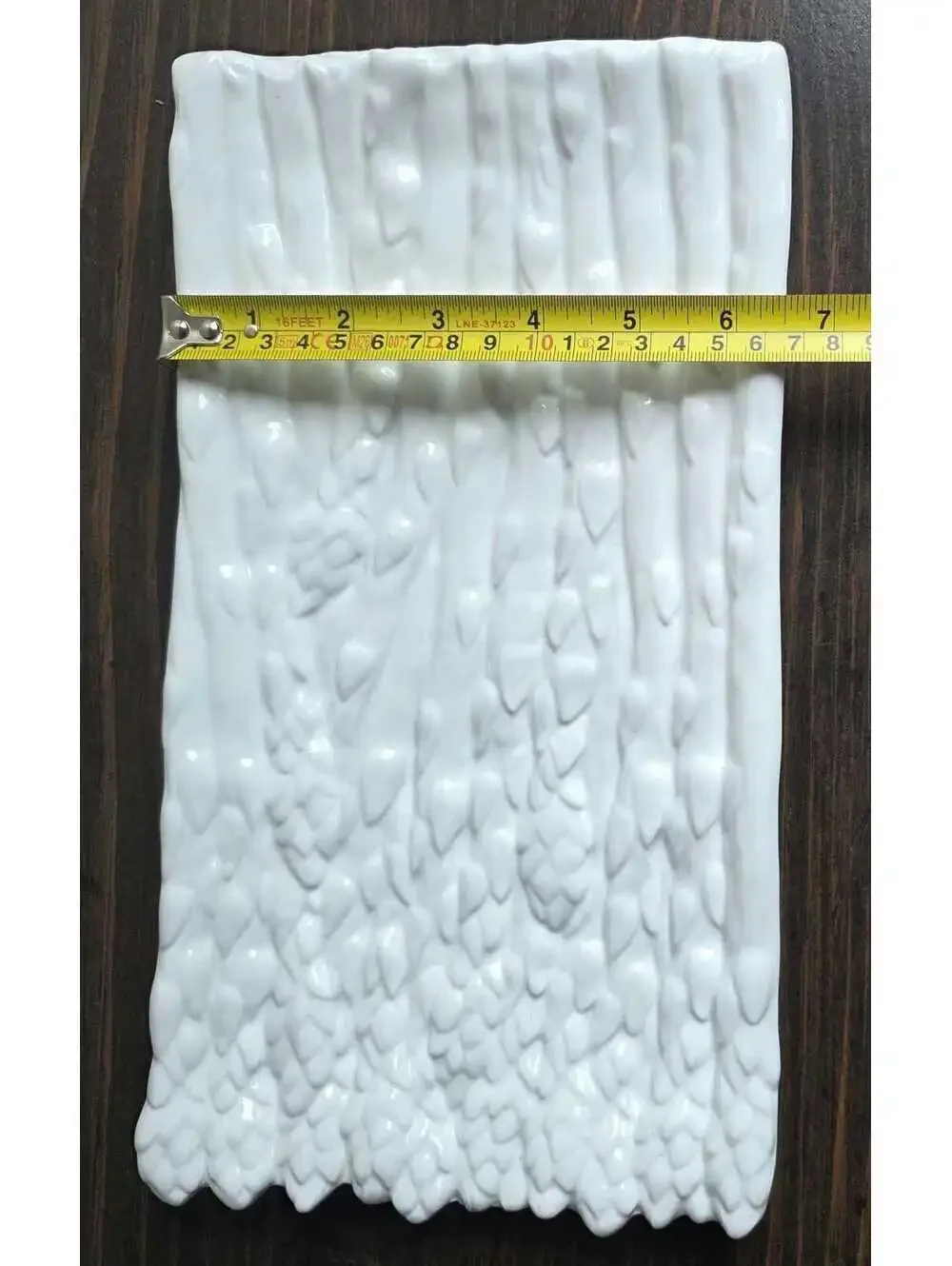Everyday White™ Porcelain Asparagus Serving Platter Raised Asparagus Design Tray